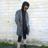 Alquimie Studio Coats & Jackets Double Zipper Coat in Cotton w/ Shatter Dye - Olive