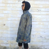 Alquimie Studio Coats & Jackets Double Zipper Coat in Cotton w/ Shatter Dye - Olive