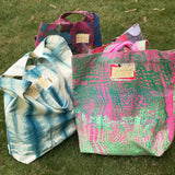 Hand Dyed & Printed Canvas Tote - Choose Print