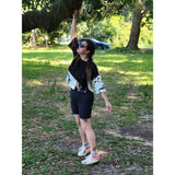 Alquimie Studio Shirts & Tops Patchwork Off-Cut Tee - Black & Natural