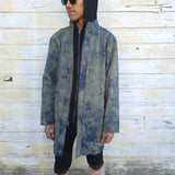 Alquimie Studio Coats & Jackets Double Zipper Coat in Cotton w/ Shatter Dye - Olive
