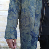 Alquimie Studio Coats & Jackets Double Zipper Coat in Cotton w/ Shatter Dye - Olive